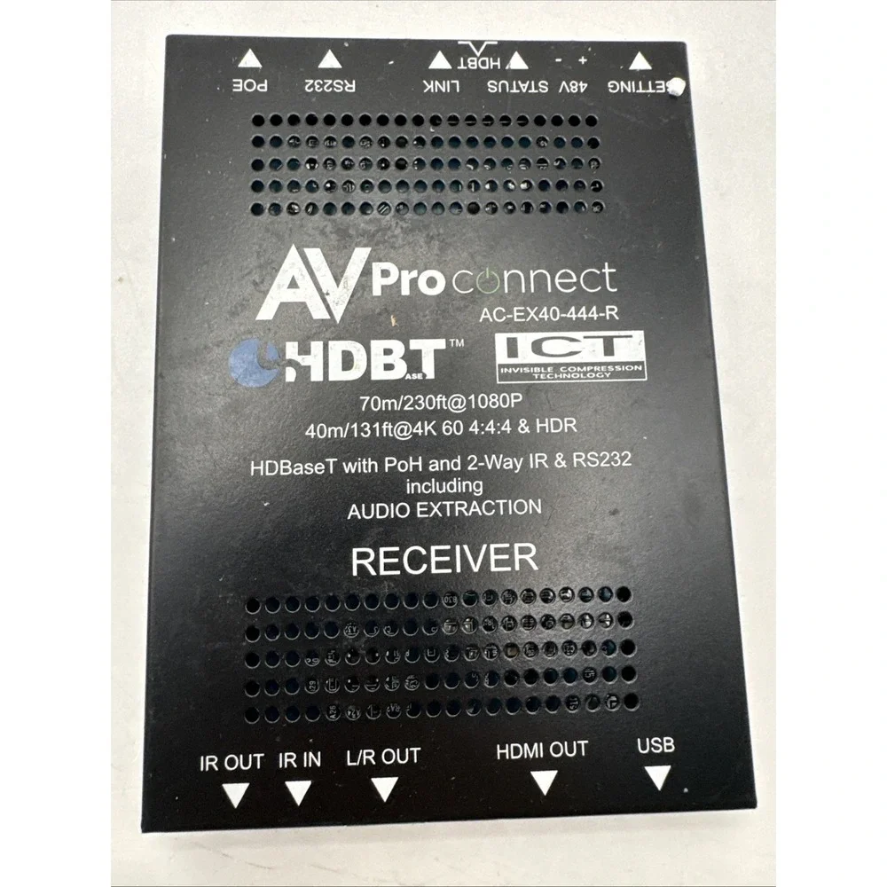 ORIGINAL AVPRO EDGE AC-EX70-UHD-R HDBASET WITH PoH AND 2-WAY IR & RS232 RECEIVER